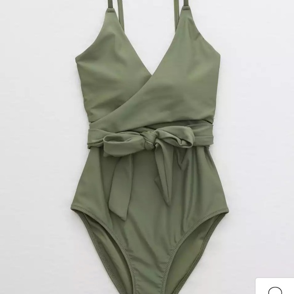 American Eagle wrap green one piece swimsuit size small - Picture 2 of 7